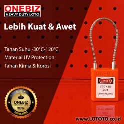 ONEBIZ Stainless Steel Shackle Safety Padlock OB 14-BDG47 CABLE SAFETY PADLOCK