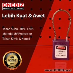 ONEBIZ Stainless Steel Shackle Safety Padlock OB 14-BDG48 CABLE SAFETY PADLOCK