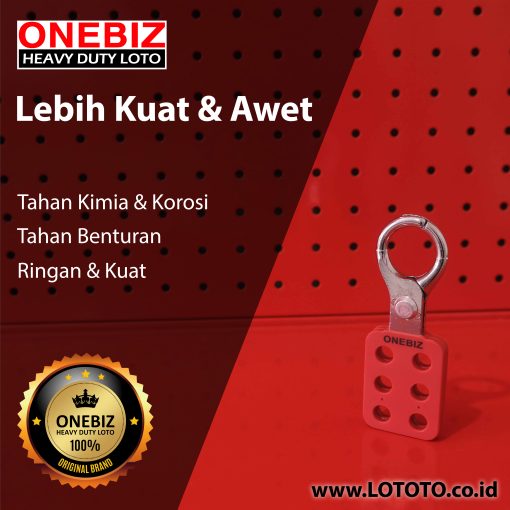 ONEBIZ Aluminum Lockout Hasp 1” (25 mm) Jaw Clearance OB 14-BDK11 PA Coated Aluminum HASP