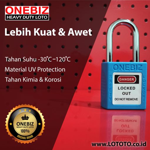 ONEBIZ Compact Safety Padlock Blue OB 14-BDG03U Thermoplastic Safety Padlock