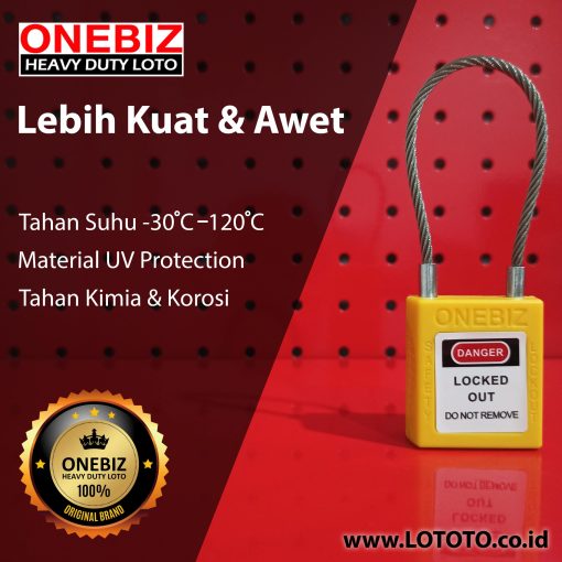 ONEBIZ Stainless Steel Shackle Safety Padlock OB 14-BDG42 CABLE SAFETY PADLOCK