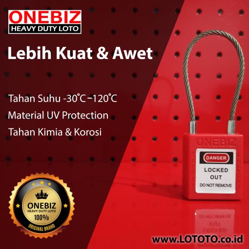 ONEBIZ Stainless Steel Shackle Safety Padlock OB 14-BDG41 CABLE SAFETY PADLOCK