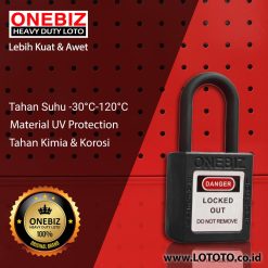 ONEBIZ Compact Safety Electrical Padlock Black OB 14-BDG15U Thermoplastic Safety Padlock