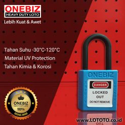 ONEBIZ Compact Safety Electrical Padlock Blue OB 14-BDG13U Thermoplastic Safety Padlock