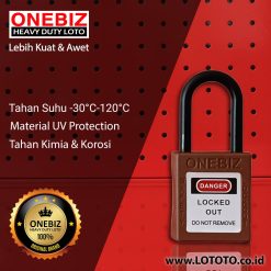 ONEBIZ Compact Safety Electrical Padlock Brown OB 14-BDG19U Thermoplastic Safety Padlock