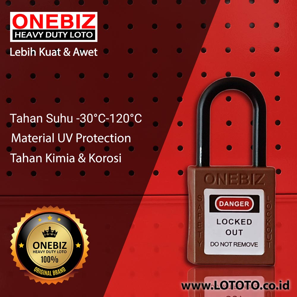 ONEBIZ ONEBIZ Compact Safety Electrical Padlock Brown OB 14-BDG19U Thermoplastic Safety PadlockSafety Electrical Padlock Brown OB 14-BDG19U Thermoplastic Safety Padlock ONEBIZ Compact Safety Electrical Padlock Brown OB 14-BDG19U Thermoplastic Safety Padlock