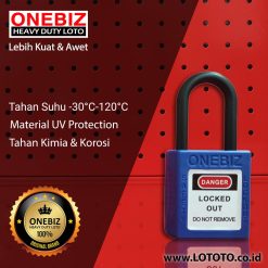 ONEBIZ Compact Safety Electrical Padlock Navy Blue OB 14-BDG13UN Thermoplastic Safety Padlock
