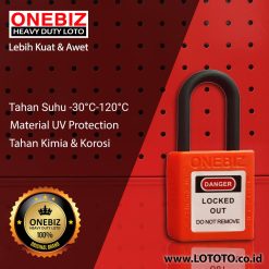 ONEBIZ Compact Safety Electrical Padlock Orange OB 14-BDG17U Thermoplastic Safety Padlock