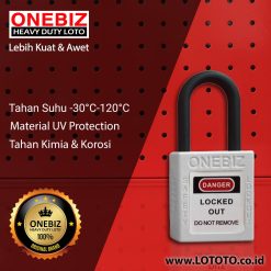 ONEBIZ Compact Safety Electrical Padlock White OB 14-BDG16U Thermoplastic Safety Padlock