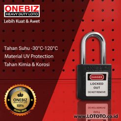 ONEBIZ Compact Safety Padlock Black OB 14-BDG05U Thermoplastic Safety Padlock