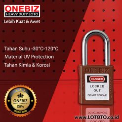 ONEBIZ Compact Safety Padlock Brown OB 14-BDG09U Thermoplastic Safety Padlock