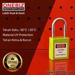 ONEBIZ Compact Safety Padlock Green OB 14-BDG04U Thermoplastic Safety Padlock