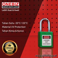 ONEBIZ Compact Safety Padlock Green OB 14-BDG04UN Thermoplastic Safety Padlock