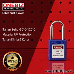ONEBIZ Compact Safety Padlock Navy Blue OB 14-BDG03UN Thermoplastic Safety Padlock
