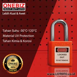 ONEBIZ Compact Safety Padlock Orange OB 14-BDG07U Thermoplastic Safety Padlock