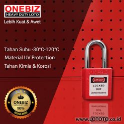 ONEBIZ Compact Safety Padlock Red OB 14-BDG01U Thermoplastic Safety Padlock