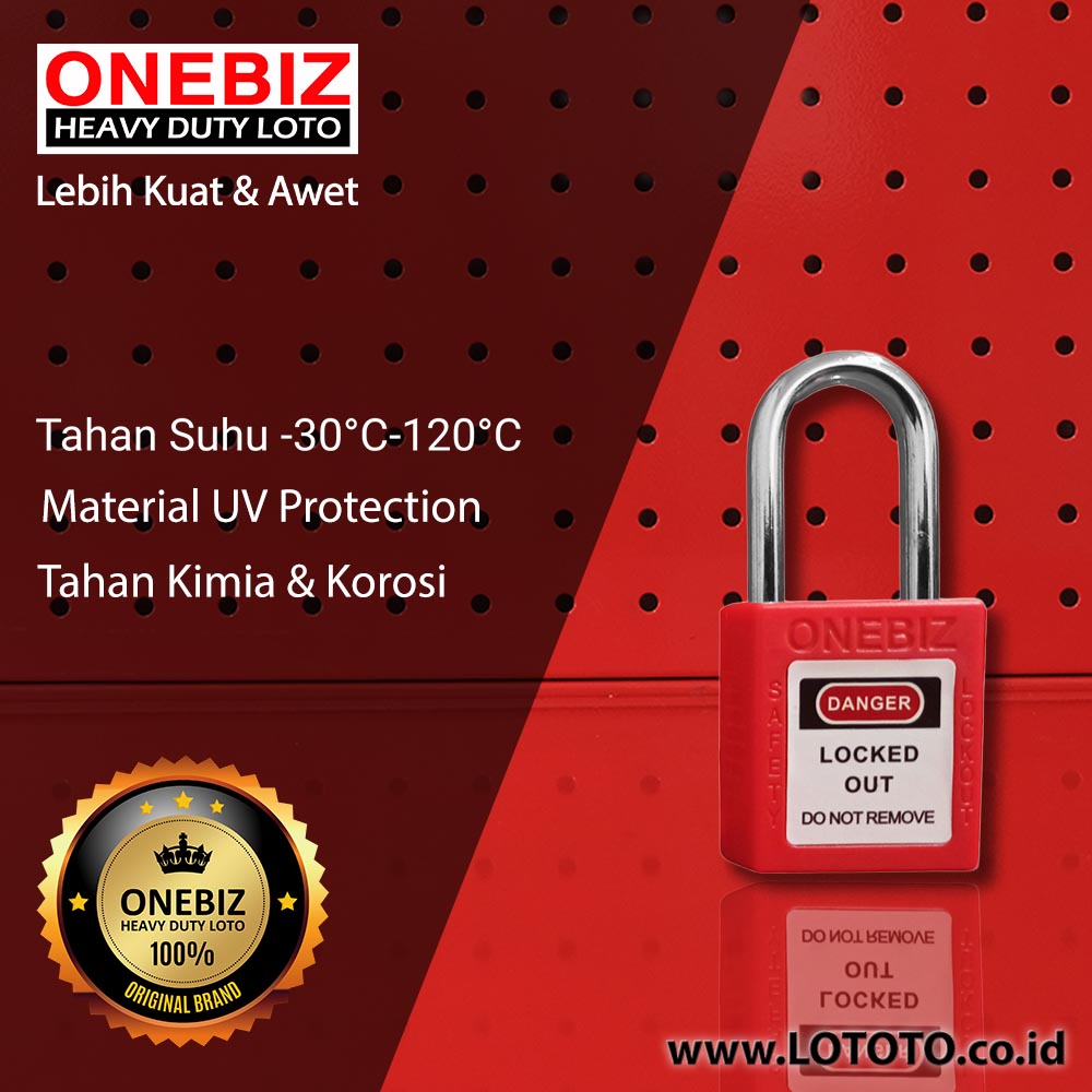 ONEBIZ Compact Safety Padlock Red OB 14-BDG01U Thermoplastic Safety Padlock ONEBIZ Compact Safety Padlock Red OB 14-BDG01U Thermoplastic Safety Padlock