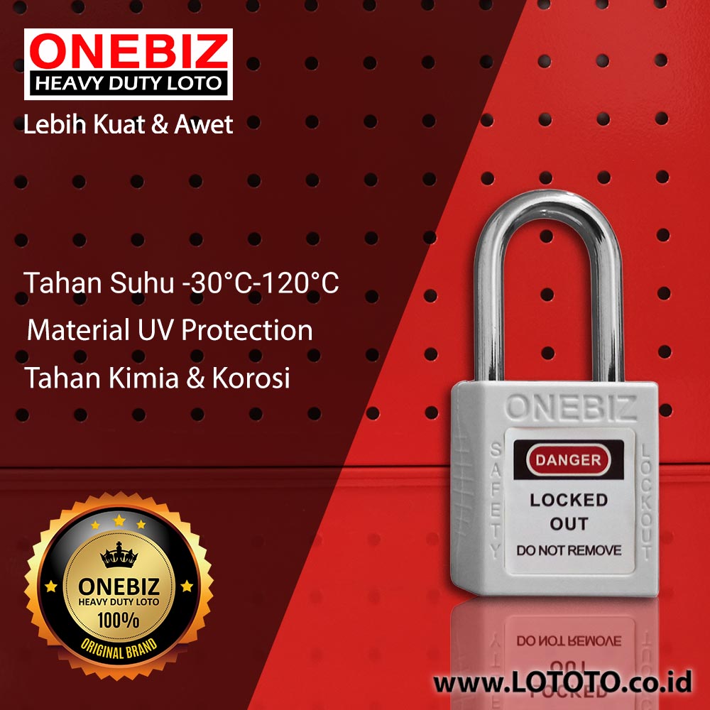 ONEBIZ Compact Safety Padlock White OB 14-BDG06U Thermoplastic Safety Padlock ONEBIZ Compact Safety Padlock White OB 14-BDG06U Thermoplastic Safety Padlock