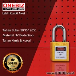 ONEBIZ Compact Safety Padlock Yellow OB 14-BDG02U Thermoplastic Safety Padlock