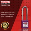ONEBIZ Long Steel Shackle Safety Padlock Purple OB 14-BDG28 Thermoplastic Safety Padlock