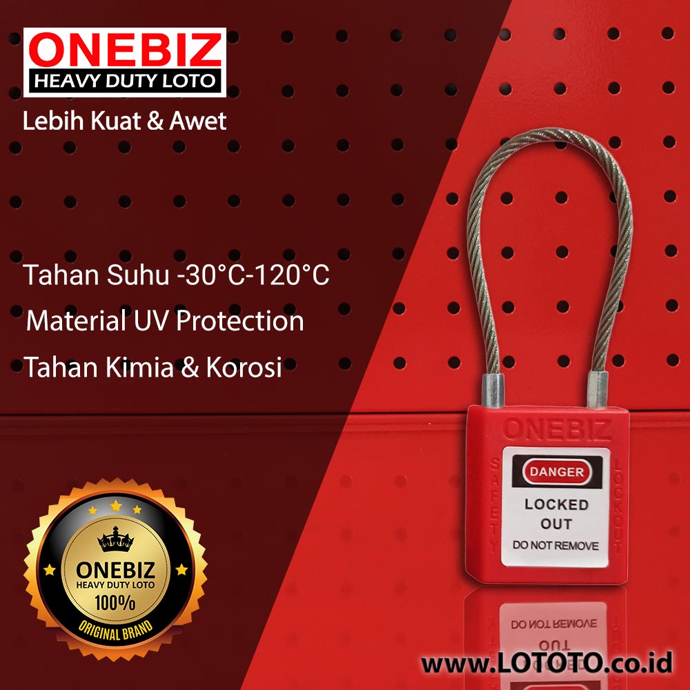 ONEBIZ Stainless Steel Shackle Safety Padlock OB 14-BDG41 CABLE SAFETY PADLOCK ONEBIZ Stainless Steel Shackle Safety Padlock OB 14-BDG41 CABLE SAFETY PADLOCK