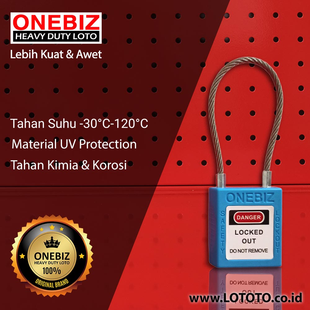 ONEBIZ Stainless Steel Shackle Safety Padlock OB 14-BDG43 CABLE SAFETY PADLOCK ONEBIZ Stainless Steel Shackle Safety Padlock OB 14-BDG43 CABLE SAFETY PADLOCK