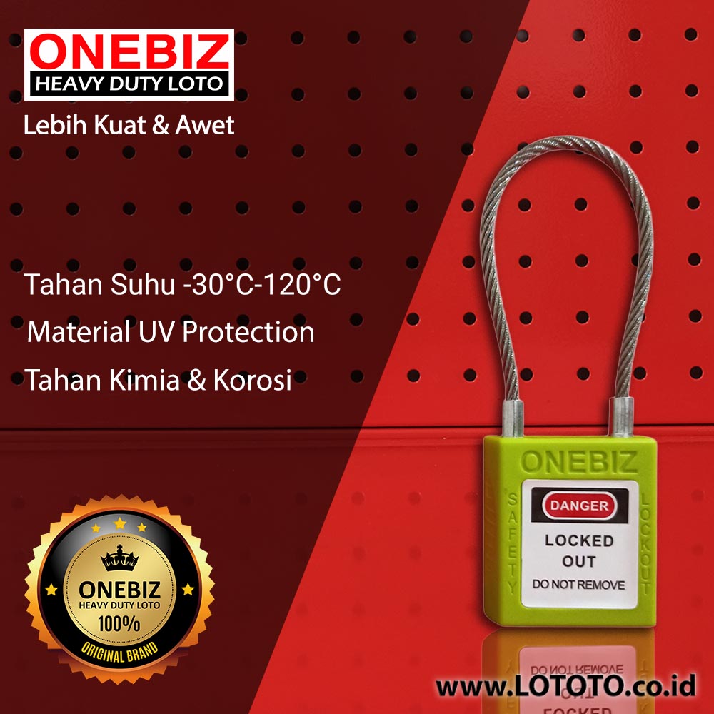 ONEBIZ Stainless Steel Shackle Safety Padlock OB 14-BDG44 CABLE SAFETY PADLOCK ONEBIZ Stainless Steel Shackle Safety Padlock OB 14-BDG44 CABLE SAFETY PADLOCK
