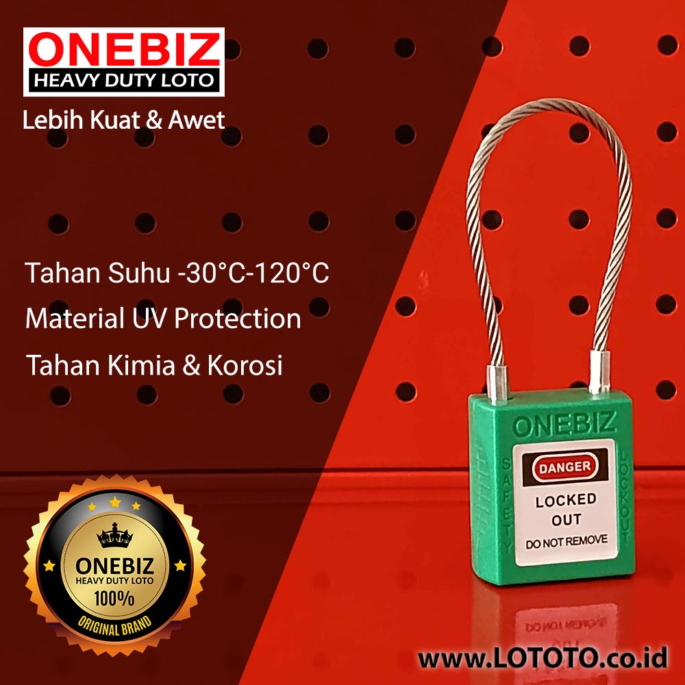 ONEBIZ Stainless Steel Shackle Safety Padlock OB 14-BDG44U CABLE SAFETY PADLOCK ONEBIZ Stainless Steel Shackle Safety Padlock OB 14-BDG44U CABLE SAFETY PADLOCK