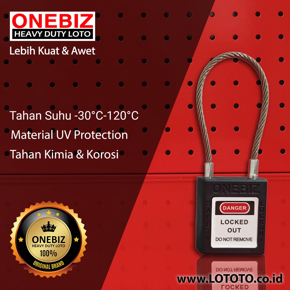 ONEBIZ Stainless Steel Shackle Safety Padlock OB 14-BDG45 CABLE SAFETY PADLOCK ONEBIZ Stainless Steel Shackle Safety Padlock OB 14-BDG45 CABLE SAFETY PADLOCK