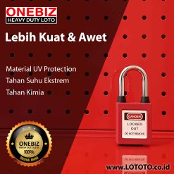 ONEBIZ Dustproof Steel Shackle Safety Padlock Red OB 14-BDG01DP 6D×38H mm Steel shackle with dustproof All colors available KA/ KD/MK/KAMK