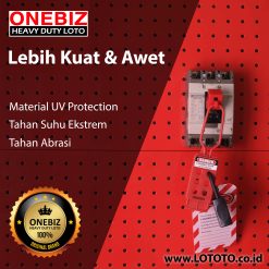 ONEBIZ Plastic Lockout Hasp 43 mm x 173 mm OB 14-BDK42 Nylon Non-Conductive Lockout Hasp