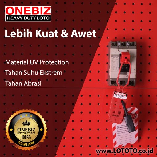 ONEBIZ Plastic Lockout Hasp 43 mm x 173 mm OB 14-BDK42 Nylon Non-Conductive Lockout Hasp