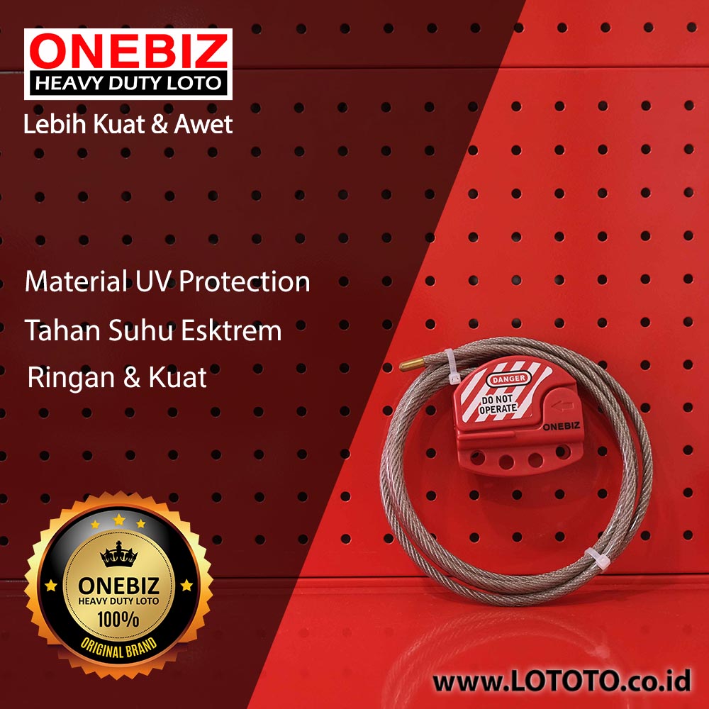 ONEBIZ Adjustable Cable Lockout OB 14-BDL11-6mm Stainless Steel Cable Dia. 6mm Length 1.8m ONEBIZ Adjustable Cable Lockout OB 14-BDL11-6mm Stainless Steel Cable Dia. 6mm Length 1.8m