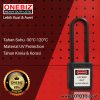 ONEBIZ Long Nylon Shackle Safety Padlock Black OB 14-BDG35 Thermoplastic Safety Padlock