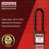 ONEBIZ Long Nylon Shackle Safety Padlock Brown OB 14-BDG39 Thermoplastic Safety Padlock