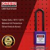 ONEBIZ Long Nylon Shackle Safety Padlock Purple OB 14-BDG38 Thermoplastic Safety Padlock