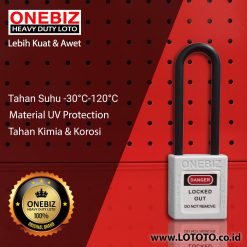ONEBIZ Long Nylon Shackle Safety Padlock White OB 14-BDG36 Thermoplastic Safety Padlock