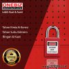 ONEBIZ Short Steel Shackle Safety Padlock Red OB 14-BDG51 6D×25H mm steel shackle D type KD with 2 key