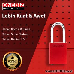 ONEBIZ Aluminium Padlock Red OB 14-BDA21D Body Size 38x46x19mm Shackle Height 38mm Oxidation Surface with 2 key