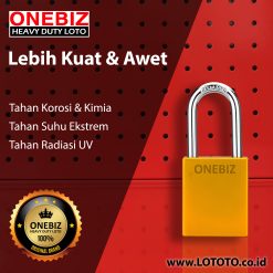 ONEBIZ Aluminium Padlock Yellow OB 14-BDA22D Body Size 38x46x19mm Shackle Height 38mm oxidation surface with 2 key