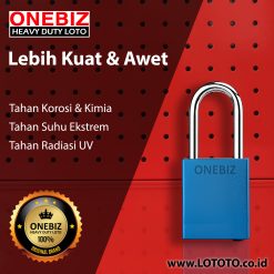 ONEBIZ Aluminium Padlock Blue OB 14-BDA23D Body Size 38x46x19mm Shackle Height 38mm Oxidation Surface with 2 key