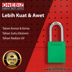 ONEBIZ Aluminium Padlock Green OB 14-BDA24D Body Size 38x46x19mm Shackle Height 38mm Oxidation Surface with 2 key