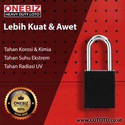 ONEBIZ Aluminium Padlock Black OB 14-BDA25D Body Size 38x46x19mm Shackle Height 38mm Oxidation Surface with 2 key