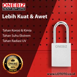 ONEBIZ Aluminium Padlock White OB 14-BDA26D Body Size 38x46x19mm Shackle Height 38mm Oxidation Surface with 2 key