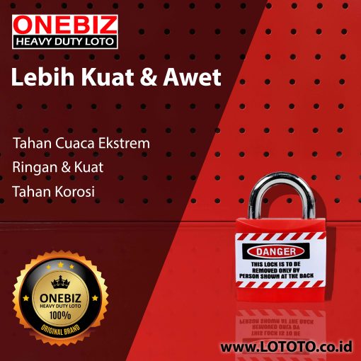 Jual ONEBIZ Jacket Safety Padlock Red OB 14-BDJ01 A×B×C×D 16×6×39×42 mm