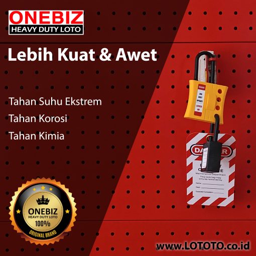 Jual ONEBIZ Nylon Lockout HASP OB 14-BDK46 Shackle Diameter 6mm x 61mm × 107mm