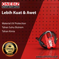 Jual ONEBIZ Cable Lockout OB 14-BDL22 Stainless Steel Cable Dia. 4.8mm Length 1.8m