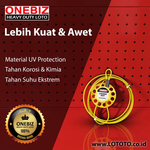 Jual ONEBIZ Multi-purpose Cable Lockout OB 14-BDL32 Stainless Steel Cable Dia. 4mm Length 2m