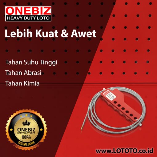 Jual ONEBIZ Cable Lockout OB 14-BDL61-1 Stainless Steel Cable Dia.3mm Length 1.8m