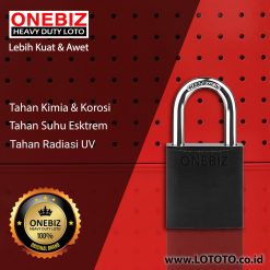 ONEBIZ Aluminium Padlock Black OB14-BDA45 5mm Diameter Shackle 33x33x20mm Oxidation Surface with 2 key